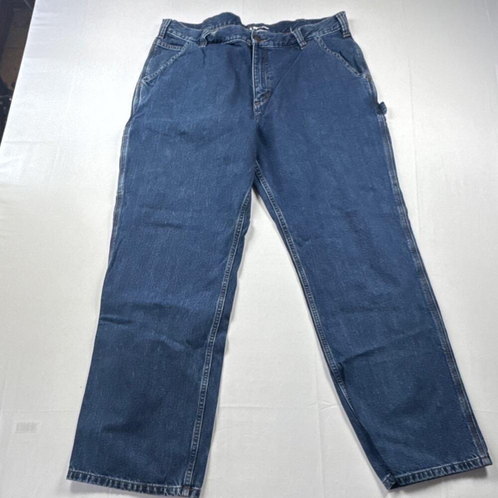 Carhartt Relaxed Fit Straight Medium Wash Blue Denim Jeans Workwear Mens